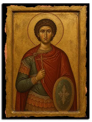 Виктор Дамасский, мученик — икона на дереве