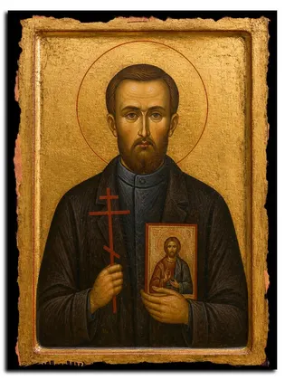 Евгений Дмитрев (новомученик) — икона на дереве