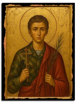 Евгений Родионов, мученик — икона на дереве