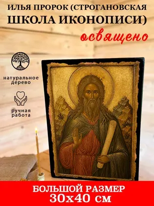 Илья Пророк (Строгановская школа иконописи) — фото 7