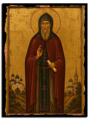 Никон Радонежский, преподобный — икона на дереве