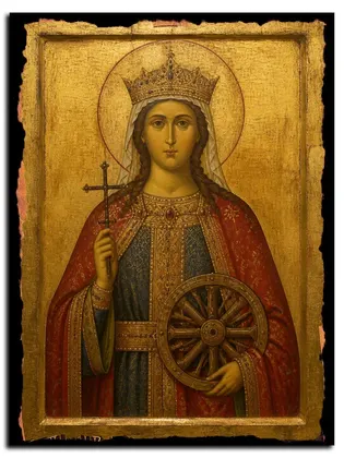 Екатерина Великомученица — икона на дереве