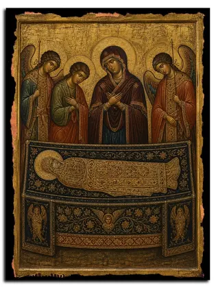 Плащаница Христа — икона на дереве