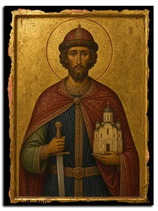 Андрей Смоленский, благоверный князь — икона на дереве