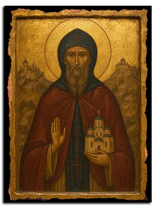 Аркадий Константинопольский, Палестинский, прп — икона на дереве