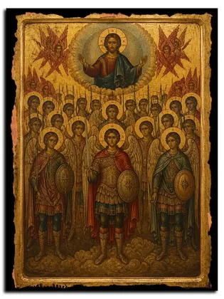 Благословено воинство Небесного Царя — икона на дереве