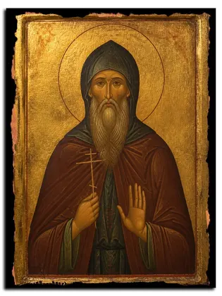 Дамаскин Лавриот, преподобномученик — икона на дереве