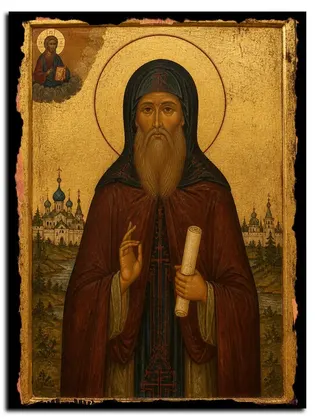 Дионисий Глушицкий — икона на дереве