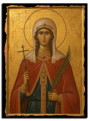 Мученица Алевтина (Валентина) Кесарийская (Палестинская) — икона на дереве