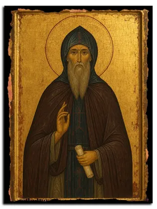 Иосаф Печерский, преподобный — икона на дереве