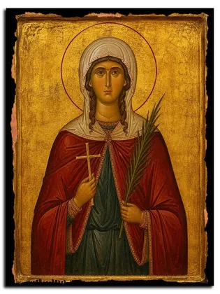 Капитолина Каппадокийская мученица — икона на дереве