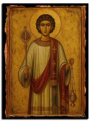 Лаврентий Римский, архидиакон — икона на дереве