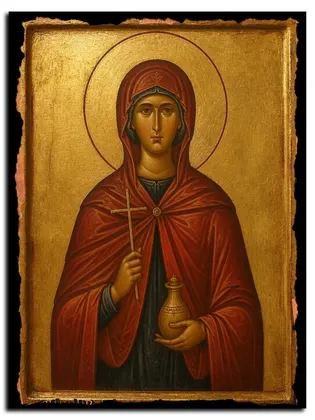 Святая дева Пелагия — икона на дереве