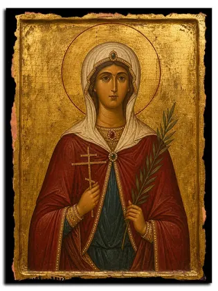 Феодотия Никейская, мученица — икона на дереве