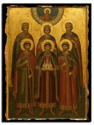 Ярославские князья — икона на дереве