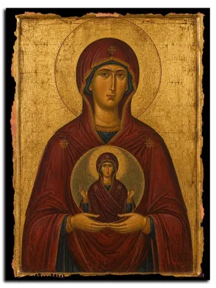 Анна, мать Пресвятой Богородицы — икона на дереве