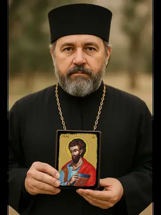 Апостол Лука — икона на дереве
