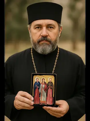 Гурий Самон и Авив — икона на дереве