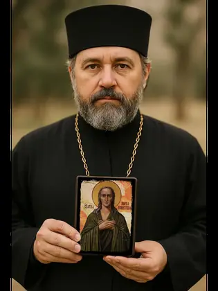 Святая Мария — икона на дереве