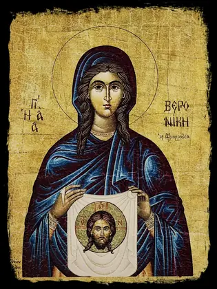 Святая Вероника — икона на дереве ручной работы