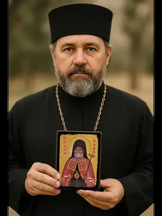 Святой Митрофан — икона на дереве