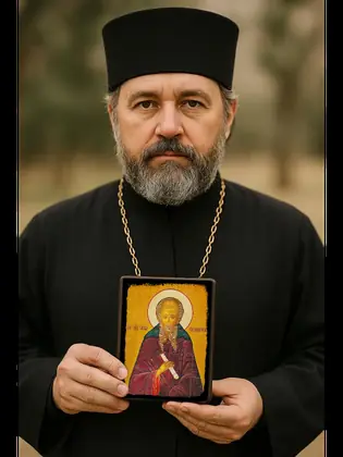 Святой Савва — икона на дереве